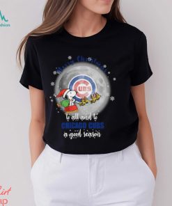 Santa Snoopy merry christmas to all and to Chicago Cubs a good season shirt