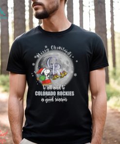 Santa Snoopy merry christmas to all and to Colorado Rockies a good season shirt