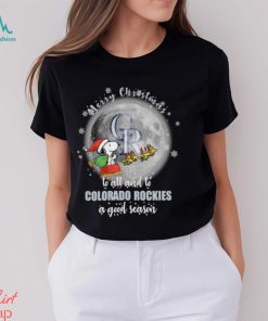Santa Snoopy merry christmas to all and to Colorado Rockies a good season shirt
