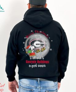 Santa Snoopy merry christmas to all and to Georgia Bulldogs a good season shirt