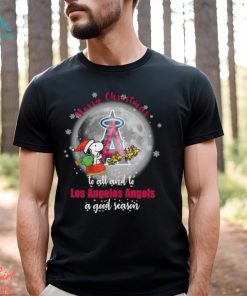 Santa Snoopy merry christmas to all and to Los Angeles Angels a good season shirt