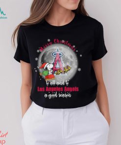Santa Snoopy merry christmas to all and to Los Angeles Angels a good season shirt