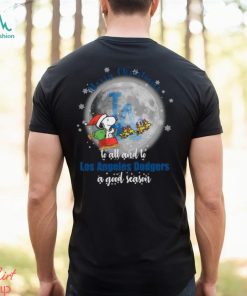 Santa Snoopy merry christmas to all and to Los Angeles Dodgers a good season shirt