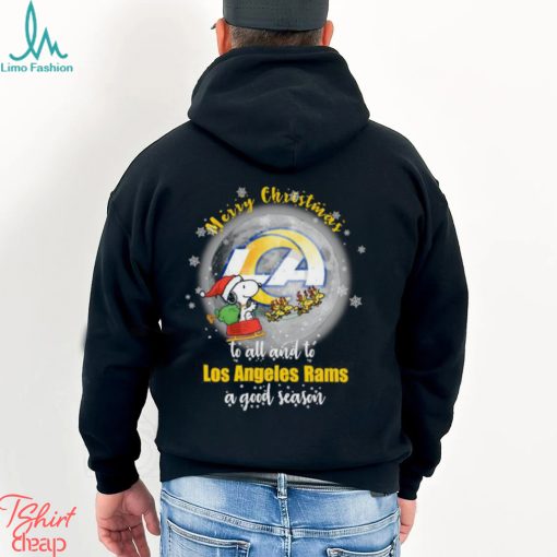 Santa Snoopy merry christmas to all and to Los Angeles Rams a good season shirt