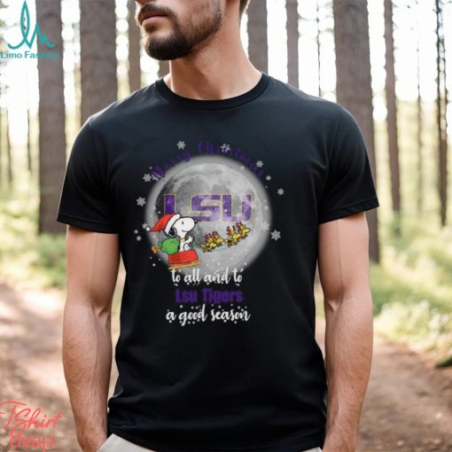 Santa Snoopy merry christmas to all and to Lsu Tigers a good season shirt