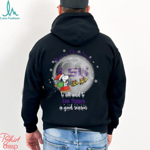 Santa Snoopy merry christmas to all and to Lsu Tigers a good season shirt