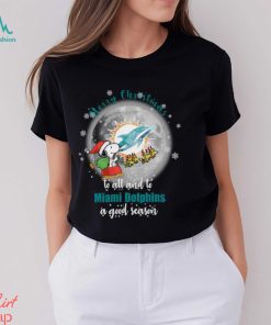 Santa Snoopy merry christmas to all and to Miami Dolphins a good season shirt