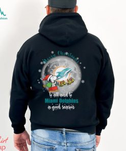 Santa Snoopy merry christmas to all and to Miami Dolphins a good season shirt