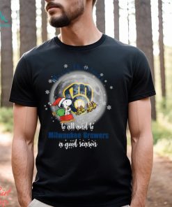 Santa Snoopy merry christmas to all and to Milwaukee Brewers a good season shirt