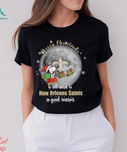 Santa Snoopy merry christmas to all and to New Orleans Saints a good season shirt