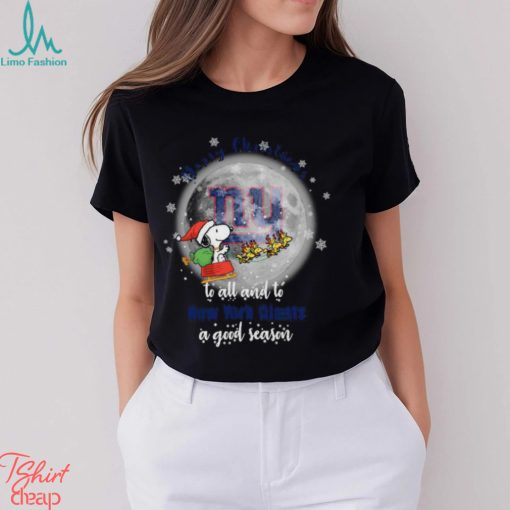 Santa Snoopy merry christmas to all and to New York Giants a good season shirt