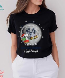 Santa Snoopy merry christmas to all and to New York Yankees a good season shirt