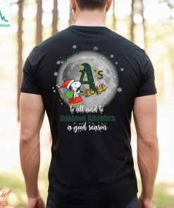 Santa Snoopy merry christmas to all and to Oakland Athletics a good season shirt