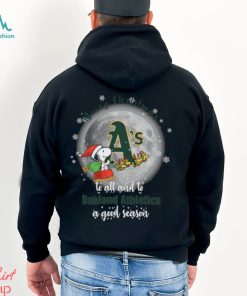 Santa Snoopy merry christmas to all and to Oakland Athletics a good season shirt