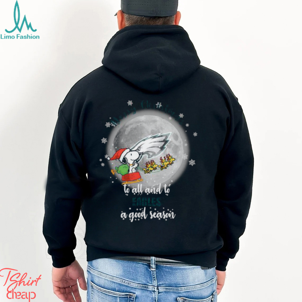 Santa Snoopy merry christmas to all and to Philadelphia Eagles a good season shirt Santa Snoopy merry christmas to all and to Philadelphia Eagles a good season shirt