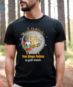 Santa Snoopy merry christmas to all and to San Diego Padres a good season shirt