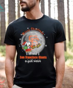 Santa Snoopy merry christmas to all and to San Francisco Giants a good season shirt