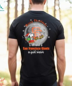 Santa Snoopy merry christmas to all and to San Francisco Giants a good season shirt