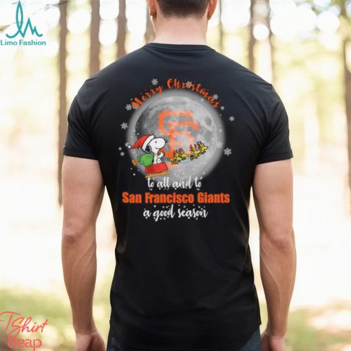 Santa Snoopy merry christmas to all and to San Francisco Giants a good season shirt