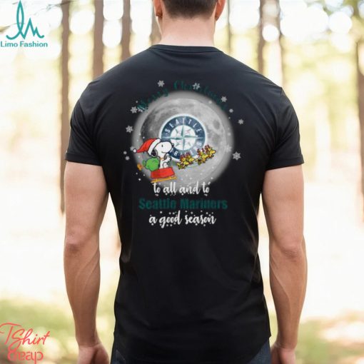 Santa Snoopy merry christmas to all and to Seattle Mariners a good season shirt
