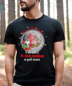 Santa Snoopy merry christmas to all and to St. Louis Cardinals a good season shirt