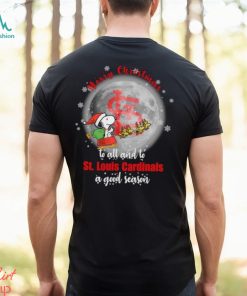 Santa Snoopy merry christmas to all and to St. Louis Cardinals a good season shirt