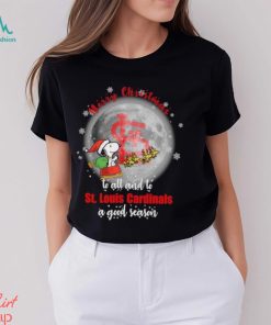 Santa Snoopy merry christmas to all and to St. Louis Cardinals a good season shirt
