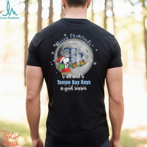 Santa Snoopy merry christmas to all and to Tampa Bay Rays a good season shirt