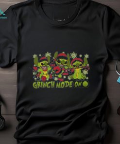 Santa Stitch Grinch Mode On Christmas Shirt