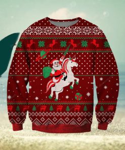 Santa Unicorn Knitting Pattern 3D Print Ugly Christmas Sweater Perfect Holiday Gift