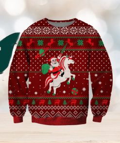 Santa Unicorn Knitting Pattern 3D Print Ugly Christmas Sweater Perfect Holiday Gift