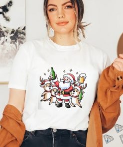 Santa and Reindeer beer singalong Christmas shirt
