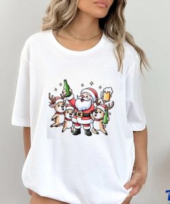 Santa and Reindeer beer singalong Christmas shirt