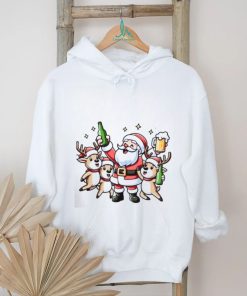 Santa and Reindeer beer singalong Christmas shirt