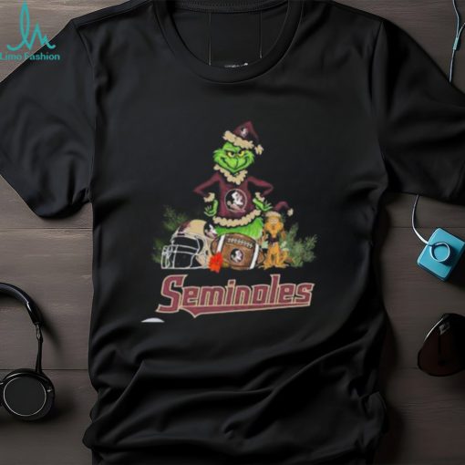 Santa grinch and Dog Florida State Seminoles Football christmas Tshirt