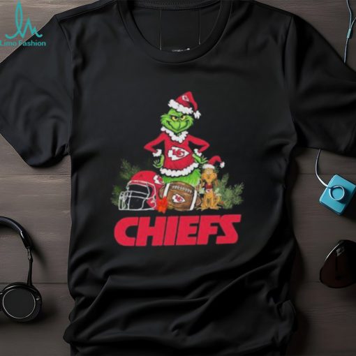 Santa grinch and Dog Kansas City Chiefs christmas Tshirt