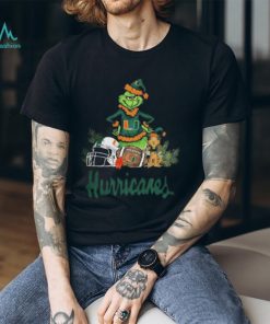 Santa grinch and Dog Miami Hurricanes Football christmas Tshirt