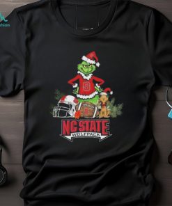 Santa grinch and Dog NC State Wolfpack Football christmas sweaterSanta grinch and Dog NC State Wolfpack Football christmas Tshirt