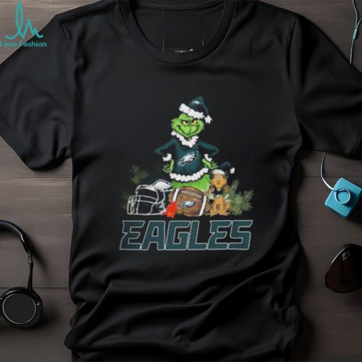 Santa grinch and Dog Philadelphia Eagles christmas Tshirt