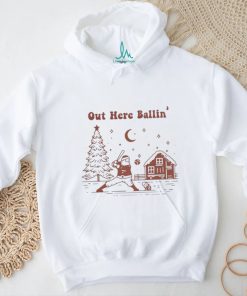 Santa playing baseball out here ballin’ Christmas shirt