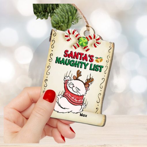 Santa’s Naughty List TT Personalized Ornament