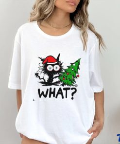 Scary Black Cat Christmas Tree Shirt