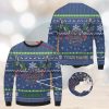 Seattle Seahawks Logo Skull Candy Cane Blue Ugly Xmas 3D Sweater