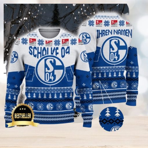 Schalke 04 Ugly Christmas Sweater Logo Custom Name Gift Fans