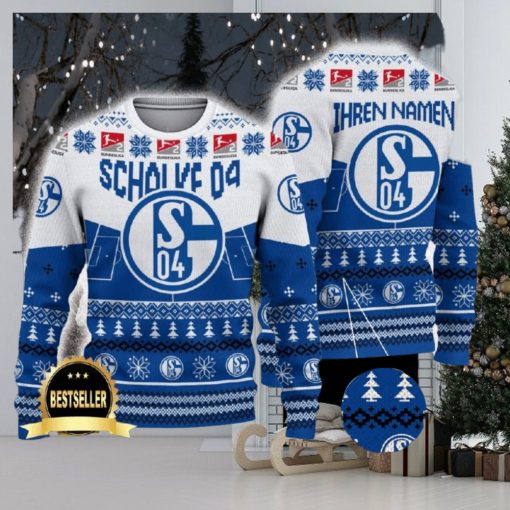 Schalke 04 Ugly Christmas Sweater Logo Custom Name Gift Fans