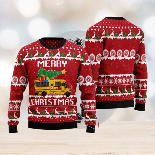 School Bus Merry Christmas Ugly Christmas Sweater