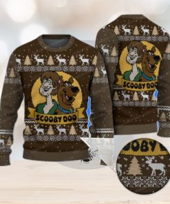 Scooby Doo And Shaggy Brown Reindeer Pattern Holiday Sweater