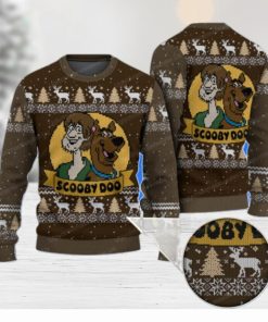 Scooby Doo And Shaggy Brown Reindeer Pattern Holiday Sweater