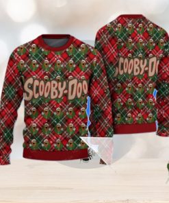 Scooby Doo Logo Caro Red And Green Pattern Ugly Sweater