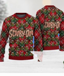 Scooby Doo Logo Caro Red And Green Pattern Ugly Sweater